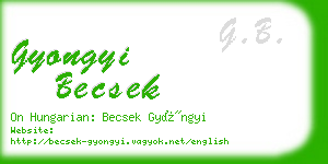 gyongyi becsek business card